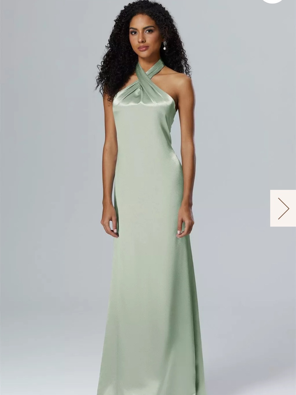 AW SERENA DRESS
Crystal Satin Sage Green
